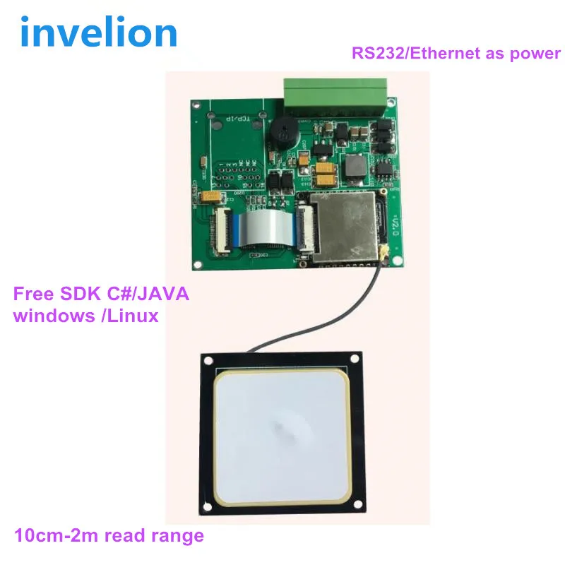 uhf rfid reader module with antenna integrated for car parking system/gate managment with free uhf rfid card tag sample