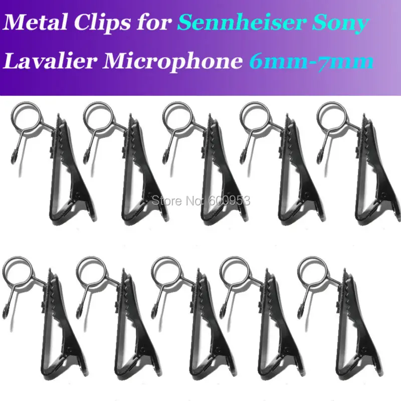 

10pcs Spare Replaceable 6-7mm Metal clip Mic clips for Sennheiser ME2 Sony V1 D11 Lavalier Lapel Microphones