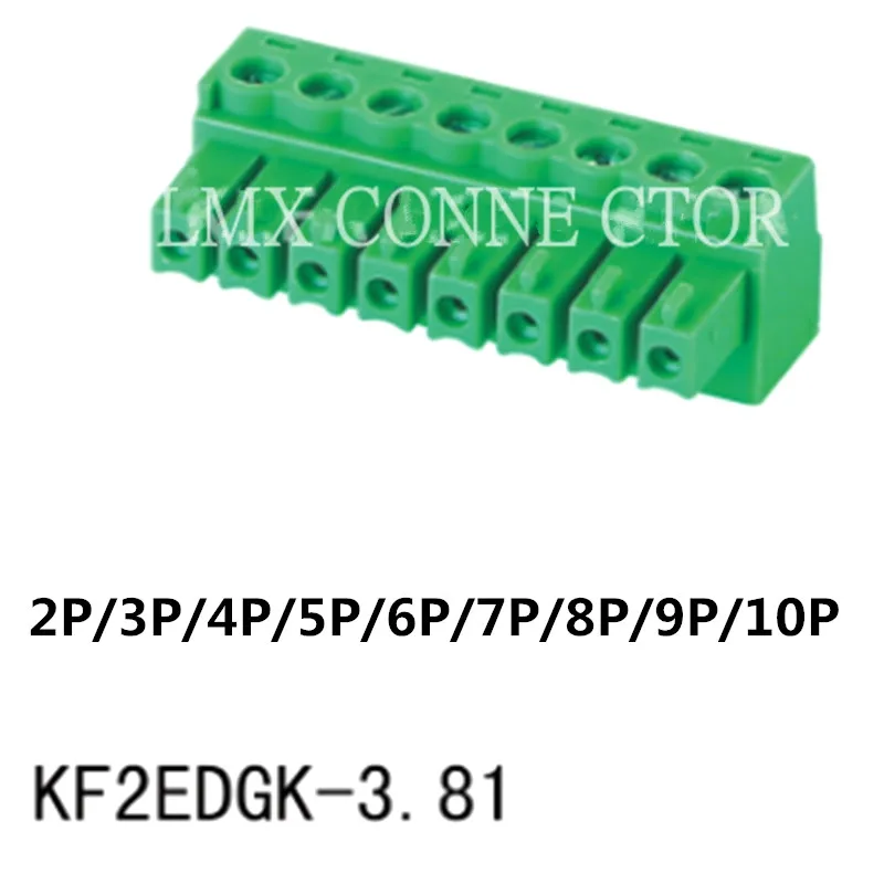 20PCS/Set 3.81mm KF2EDGK  Pitch PCB Pluggable Terminal Block Connector 2P/3P/4P/5P/6P/7P/8P/9P/10P Square Buckle Hole Seat