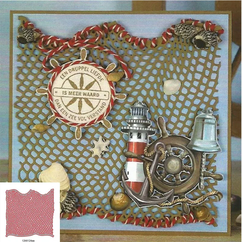 

Fishing Web Shape Metal Cutting Dies Stencil Scrapbook Album Embossing For Gift Card Making Handcrafts Decor 2019