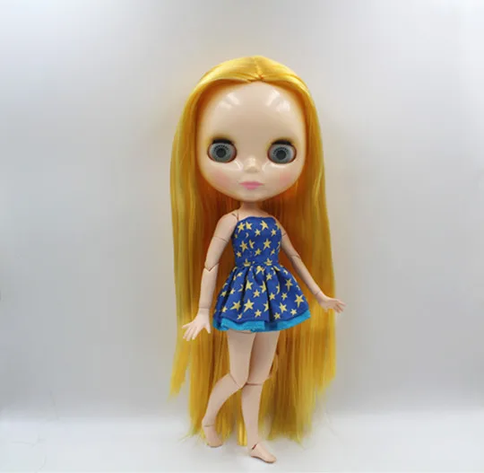 

Кукла Blygirl Blyth с желтыми прямыми волосами, шарнирная кукла, Обнаженная кукла с 19 шарнирами, кукла «сделай сам» с возможностью смены макияжа, игрушки в подарок