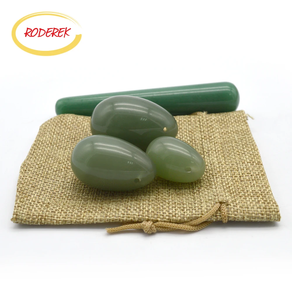 Stone Yoni Egg Natural Jade Egg Set  For Pelvic Muscle Wand Massaegr Kegel Exercise Health And Wellness