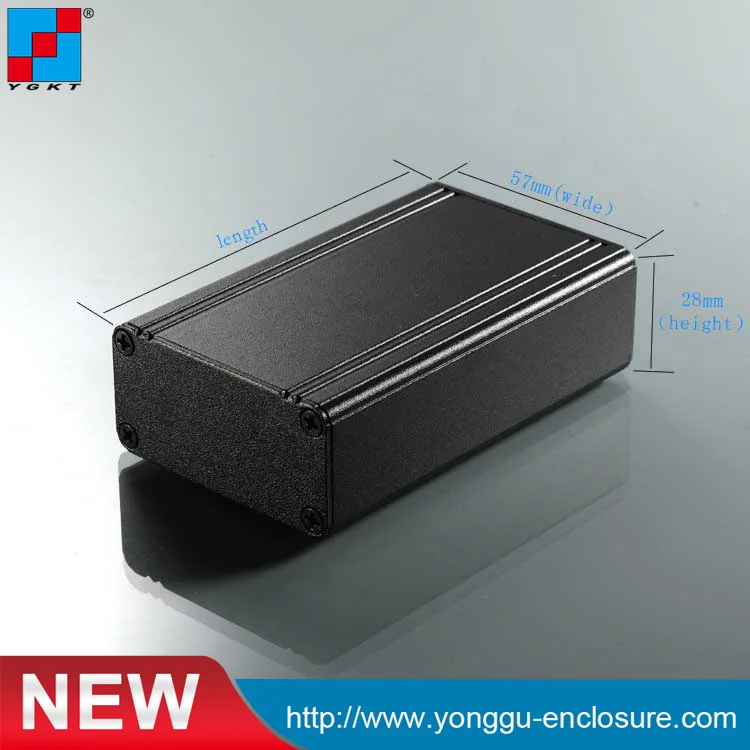 electronic box DIY housing instrument case aluminum black hdd external enclosure security equipment 57*28*90mm