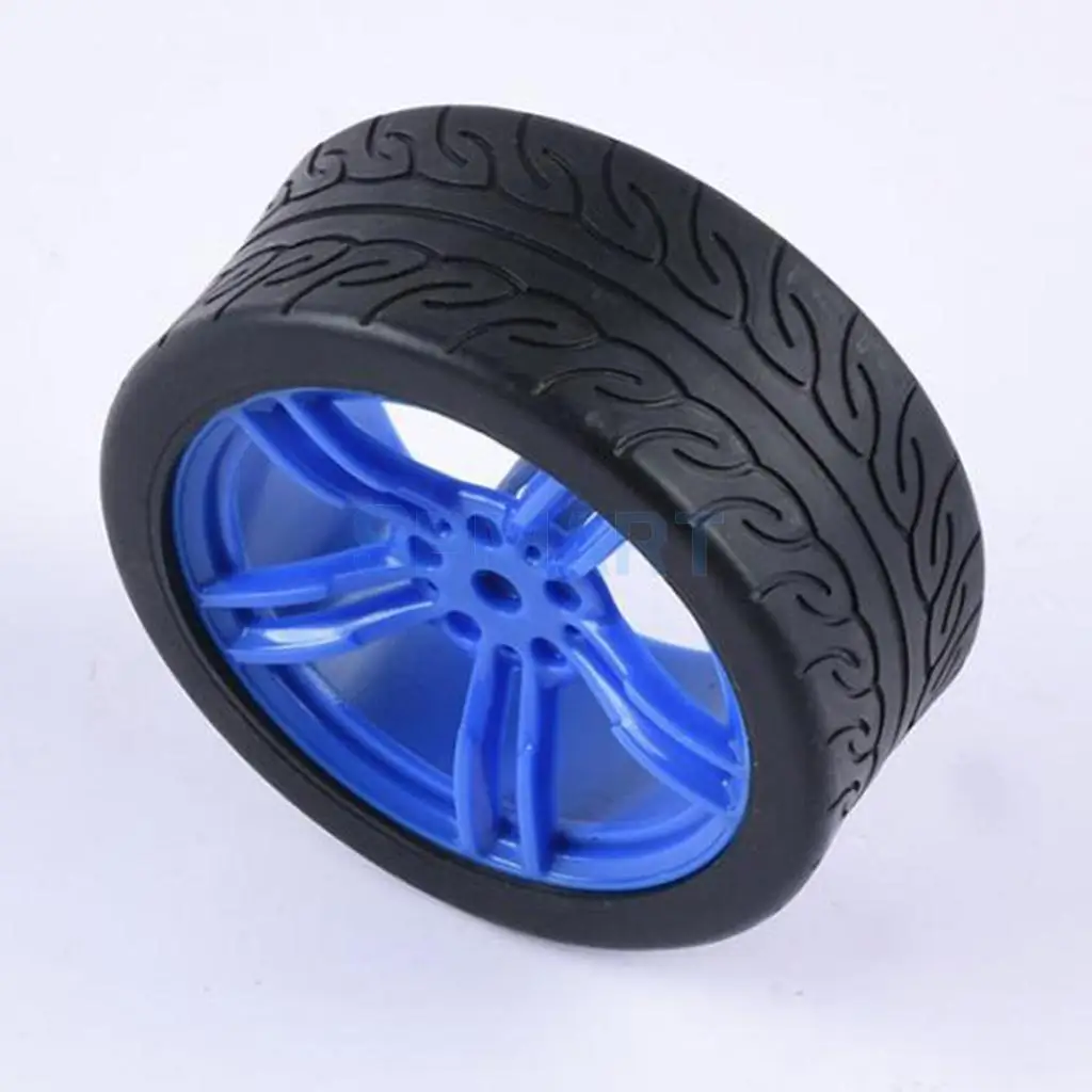 2pcs Rubber Tire TT Motor Car Wheel Smart Car Wheel for Robot RC Model Car Kids DIY Toy accessories