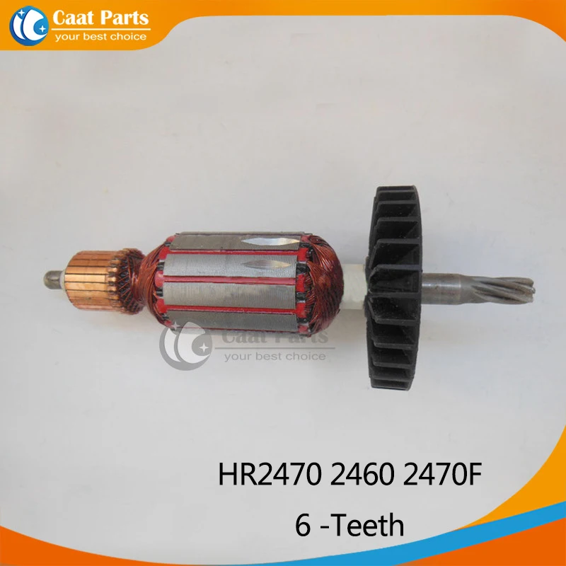 Free shipping! AC 220V 6 -Teeth Drive Shaft Electric Hammer Armature Rotor for Makita HR2470 2460 2470F,High-quality!