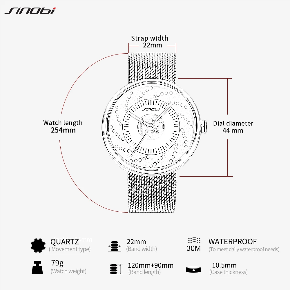 SINOBI New Hot Wheels Creative Design Men Watches Cool Waterproof Luminous Stainless Steel Japan Imported Movement Quartz Watch