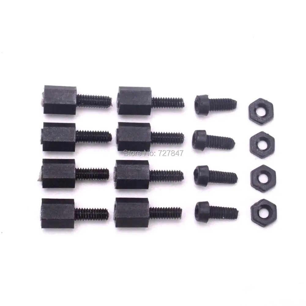 Flight Controller M2 Nylon Black Screw Nut Thread Spacers Plastic Screws Mounting Hardware Fixing Screws for Mini F3 / F4