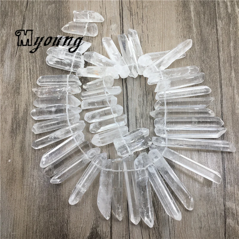 

Polished Clear Crystal Spike Beads,Top Drilled Clear Quartz Beads For DIY Jewelry MY1778