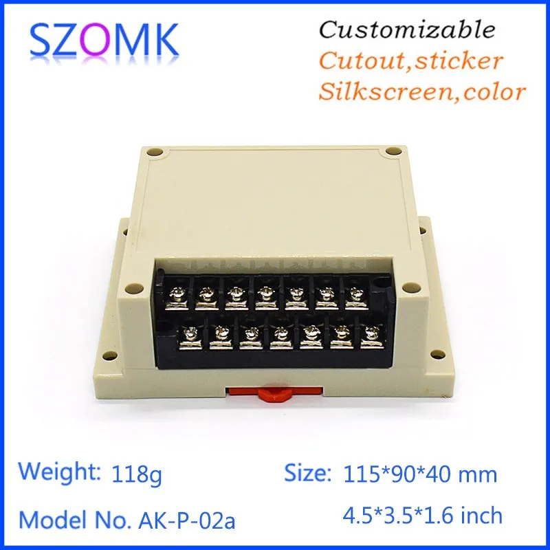 

10Pieces 115*90*40mm szomk din rail box electronic enclosures housing rail din case for electronics