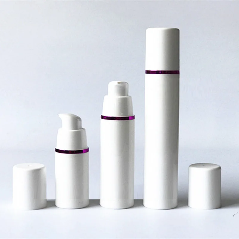 

Wholesale 200pcs/lot Empty Lotion Airless Bottles Silver/Gold/Purple Line DIY Cosmetic Containe Serums Dispenser 15ml 30 50ml