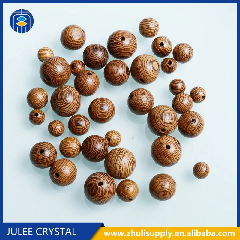 Fashion Wooden Beads 6/8/10/12mm Wenge Round Loose Wood Beads for Jewelry Making Bracelet Necklace Accessories