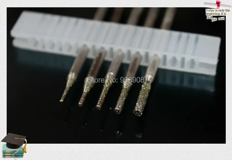 4Sets 20Pcs Diamond Coated Rotary Drills Burr 0.8mm to 1.8mm Cylinder CYLINDRICAL Bit for Glass Marble Rock Jewelry Shank 3/32