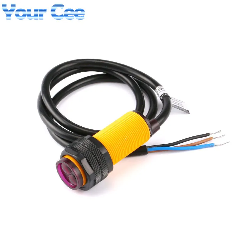 IR การหลีกเลี่ยงอุปสรรคอินฟราเรด Photoelectric Sensor E18-D80NK Proximity Switch 3-80 ซม.ช่วงการตรวจจับปรับสมาร์ทรถ Robor