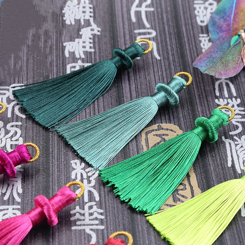 2PCS 8CM Hanging Ring Tassel Jewelry Curtain Garments Decorative Accessories DIY Key Cell Phone Bag Fringe Trim Tassels Pendant