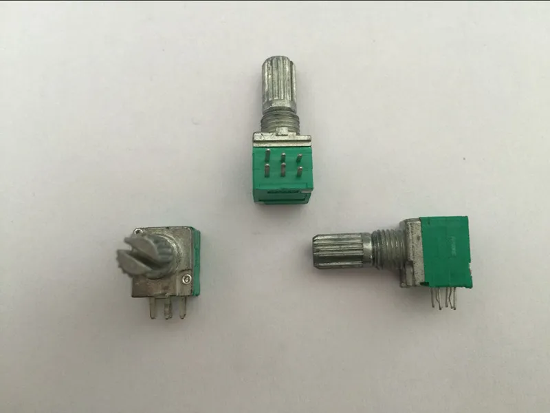 5PCS 6 Pins stereo/pa/sealing potentiometer  B10K B20K B50K B100K 15mm Dual Double Rotary Potentiometer