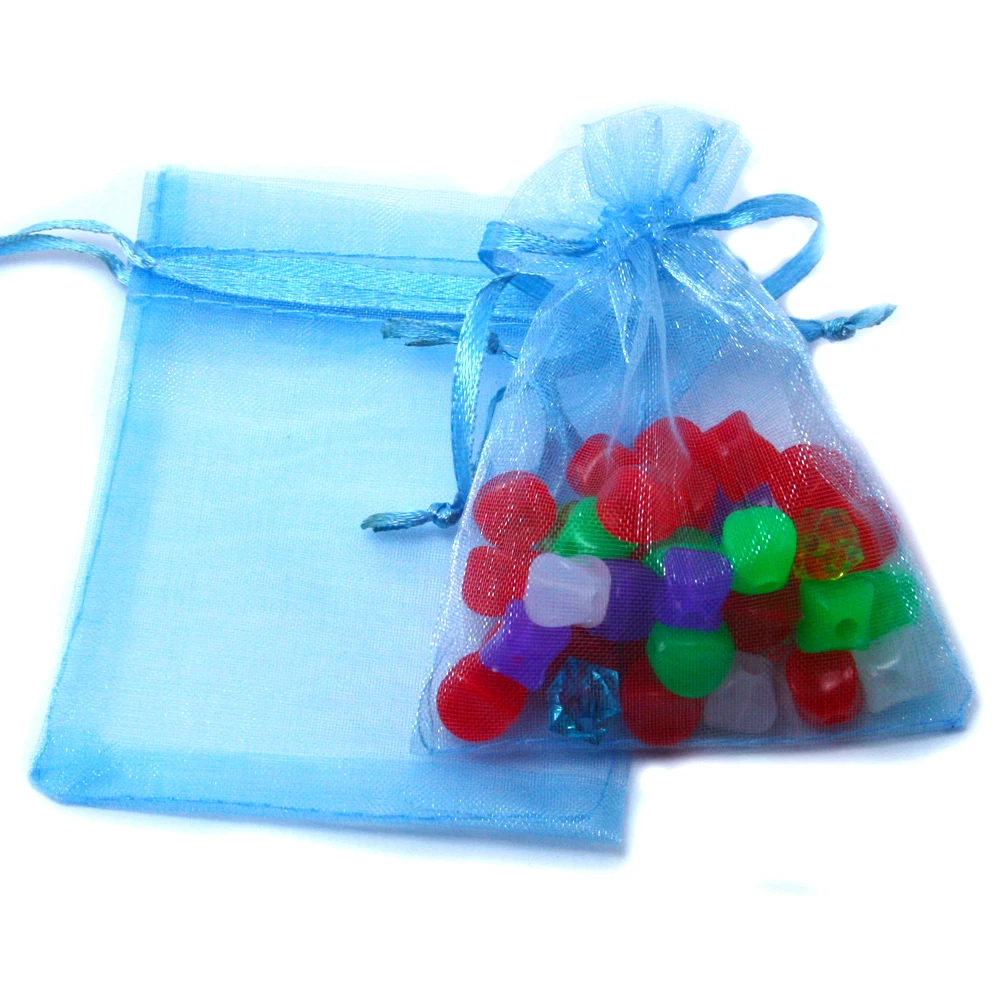 Turquoise Organza Bag 9x12cm,Wedding Jewelry Packaging Pouches,Nice Gift Bags 100pcs/lot PS-PDB01-02TR