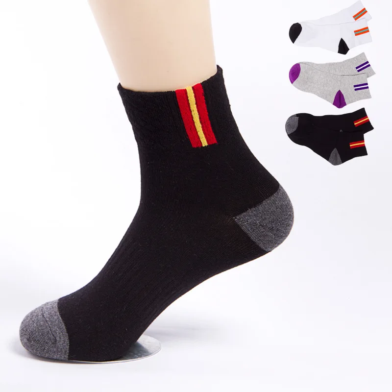 

5Pairs New Vertical Stripes Socks Men Bicycles Cotton Socks Golf Socks Deodorant Sweat Cycling Sport Runing Basketball Socks