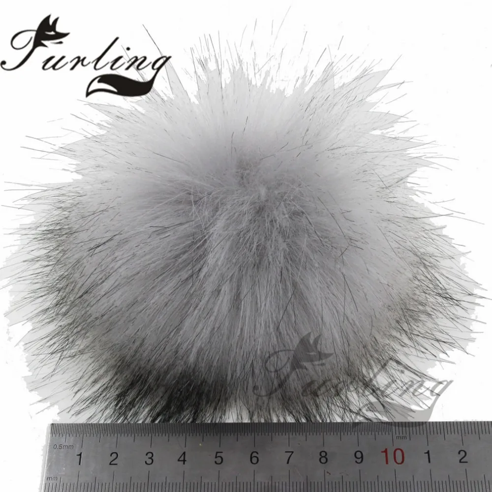 Furling 12pcs DIY Fluffy Faux Fur 11cm Pom Pom Ball with Press Button for Baby Girl Pom Beanie Hat Decoration Accessories