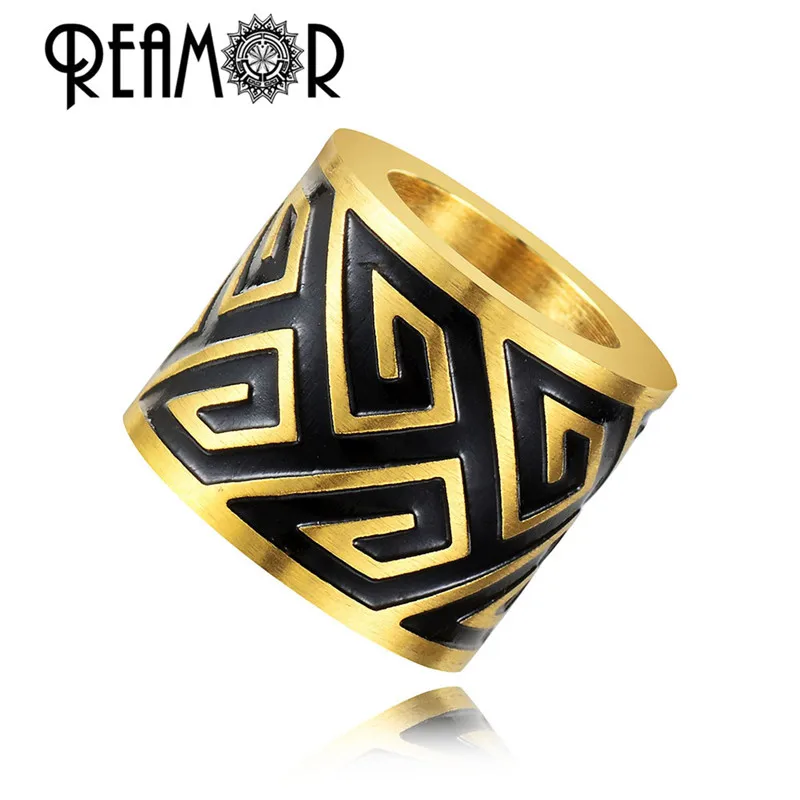 REAMOR 5pc Plated Color Metal Beads Handmade Stainless Steel Jewelry Accessories Beads For DIY Jewelry Making Bracelets Bangles