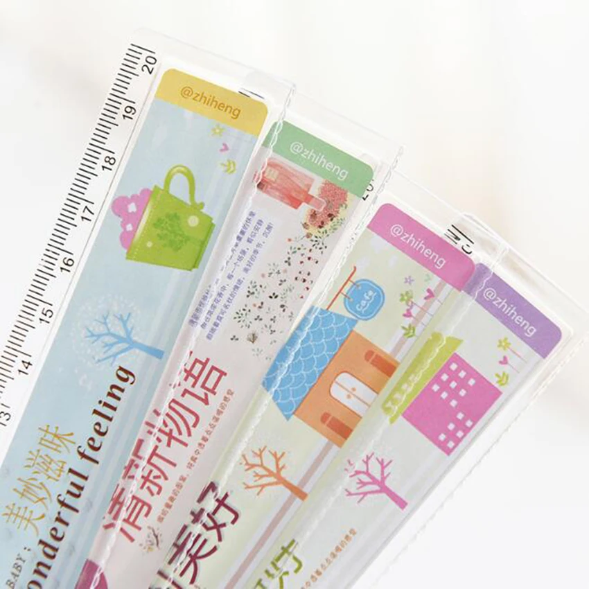 1 PC Love Mini Ruler Learning A Good Helper 20 Cm Children\'s Favorite Cartoon Straight Ruler Study Measure Stationery