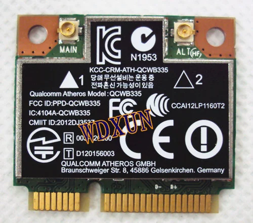 Карта Atheros Qcwb335 Qca9565 беспроводная Wi-Fi 150 Мбит/с Bluetooth Bt4.0 карта Compaq 690019-001 внутренняя Pci-e 802.11bgn для ноутбука