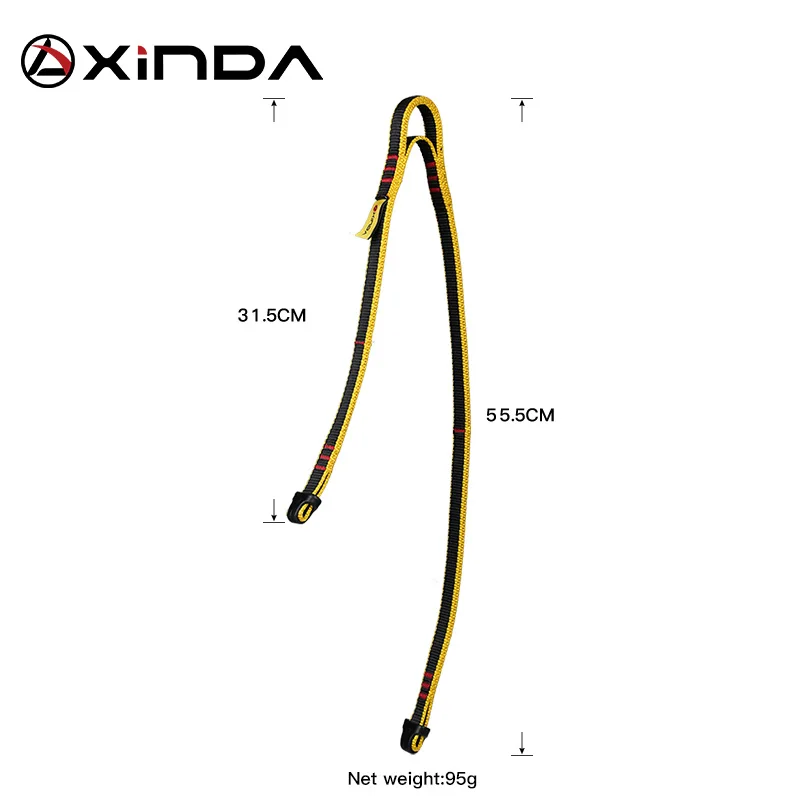 Xinda Rock Climbing Supplies High Altitude Anti Fall Off Protective Safety Belt Cowstail High Strength Wearable Sling