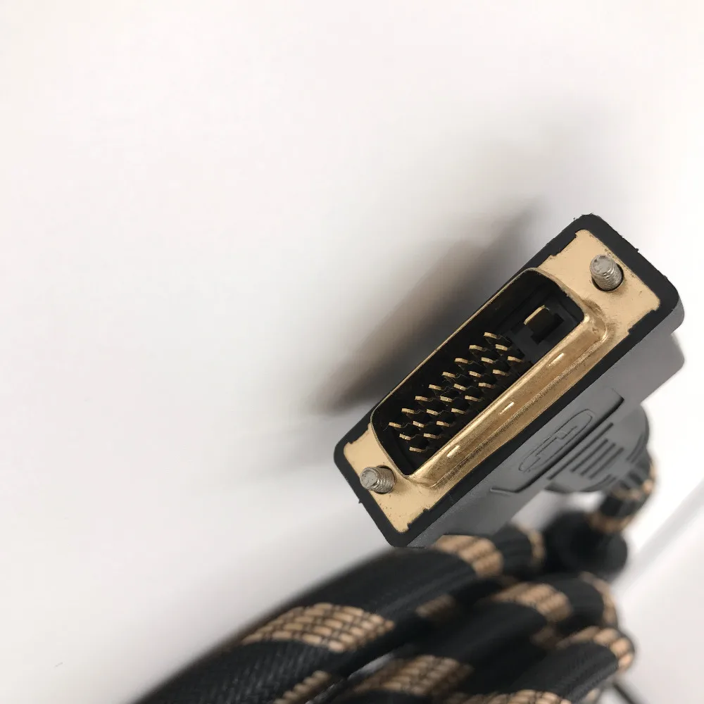 DVI 24 + 1 Dual Link Cable Mạ Vàng Nam-Nam Tương Thích DVI 24 + 5 Copper Cable Hỗ Trợ 3D Với Hai Lõi Ferrite 3 m 5 m 10 m