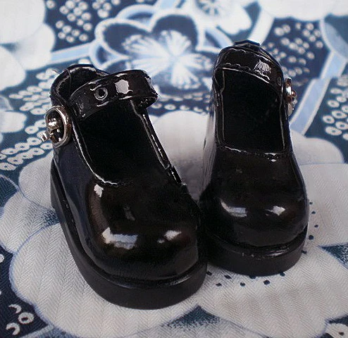 

D01-P118 children handmade toy 1/3 1/4 Doll Accessories BJD/SD doll Black buckle student flat shoes 1pair