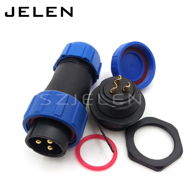 SP21  waterproof Aviation Connector 3 pin  30A IP68 instruments and equipment dedicated 3 pin plug socket