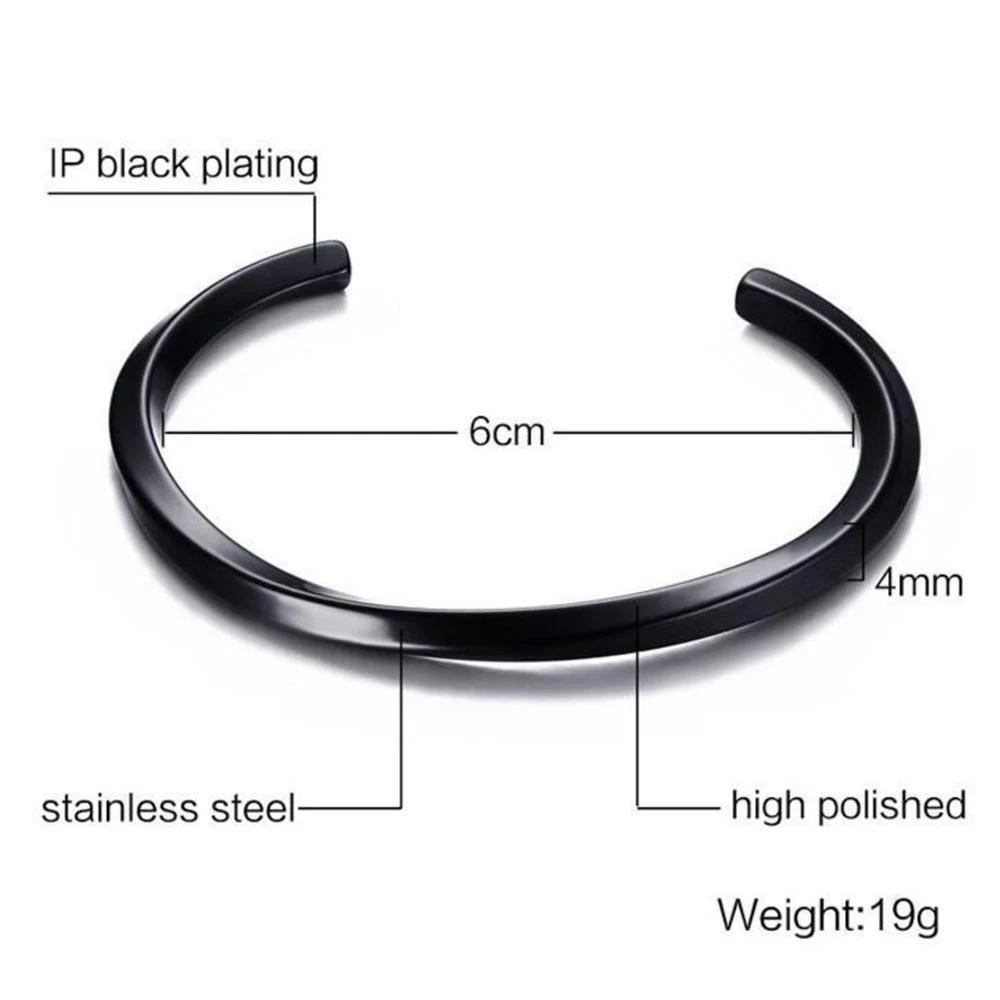 Vintage Mobius Twist Bracelet For Men Stainless Steel High Quality Cuff Bangle Black Gold Silver Rose Gold Color Punk Jewelry