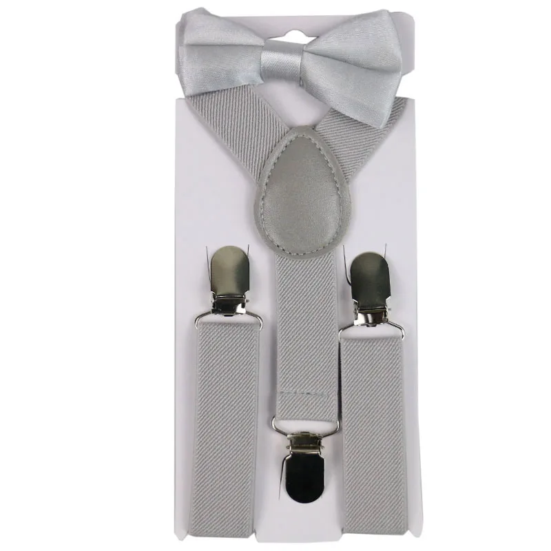 Winfox Zwart Rood Geel Kinderen Bretels Bowtie Set Baby Jongens Meisjes 2.5 cm Brede Bretels Clip-on Y- terug Strikje Kids Bretels