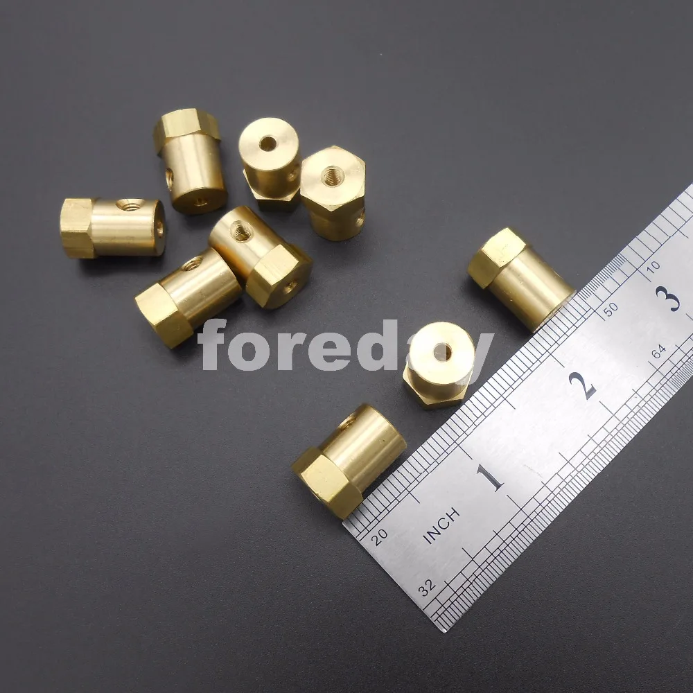 

100PCS NEW 3MM BRASS Wheel Shaft Motor Hexagonal hexagon HEX Total length 18mm M3 Coupling Coupler + 100 Spanners HQ *FD249X100