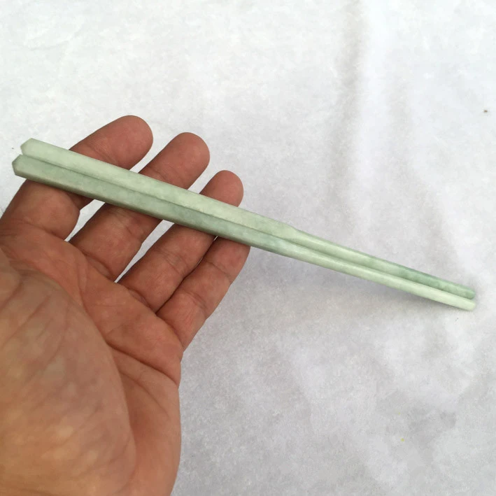 Natural Guizhou Cui / Lushan Mountain jade chopsticks