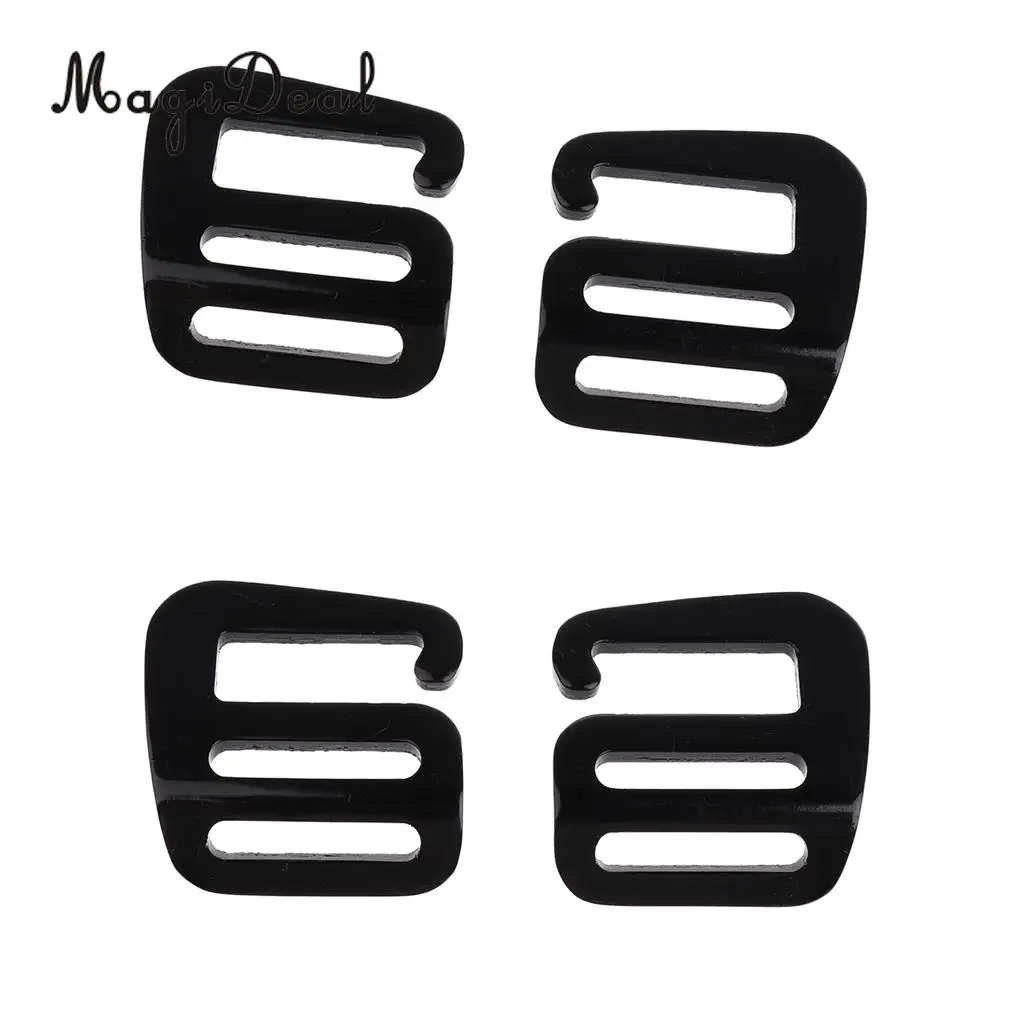 MagiDeal 4 Pcs 1 inch G Hook Outdoor Webbing Buckle for Backpack Strap 25mm Black