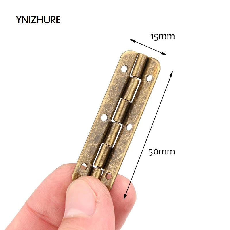 50pcs 50*15mm  Limited Top Fashion Furniture Hinges Blum  Antique Wooden Gift Box Hinge 6 Hole Hinges For Jewelry Boxes