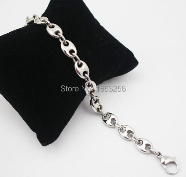9mm 8.26\'\' Stainless Steel Fashion Link Chain bracelet for women Men Jewlery Never Fade