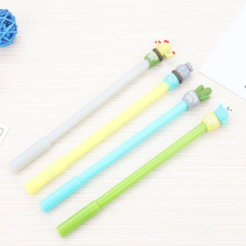 100 PCs Korean Stationery Students with A Black Pen Cute Creative Silicone Fairy Ball Modeling Neutral Pen