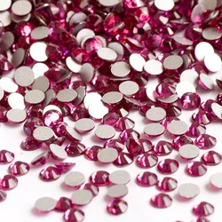 YANRUO Fuchsia Red Ruby Color Strass Non Hotfix Glue on Nail Crystal Rhinestones Craft Supplies Dance Costume Mobile Rhinestones