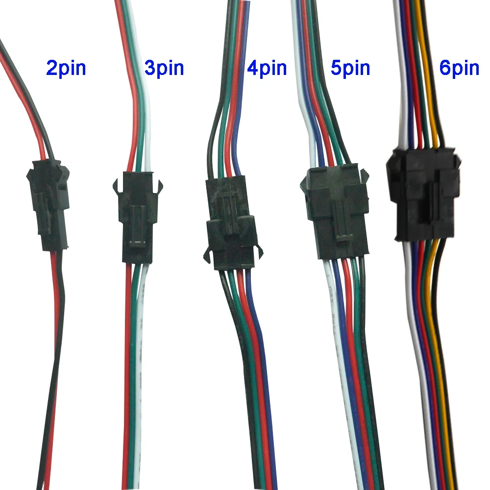 5 par ~ 100 pares 3pin 4pin 5pin 6pin jst levou conectores, conector macho e fêmea para 3528 5050 rgb rgbw rgbww levou luz de tira