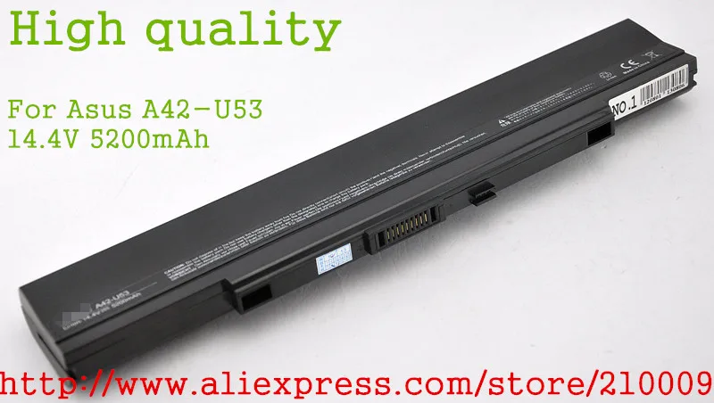 

14.8V 5200mAh Laptop Battery A42-U53 for U33 U33J U42 U43 U52 U53 U42S U42JC U52J U53J A41-U53