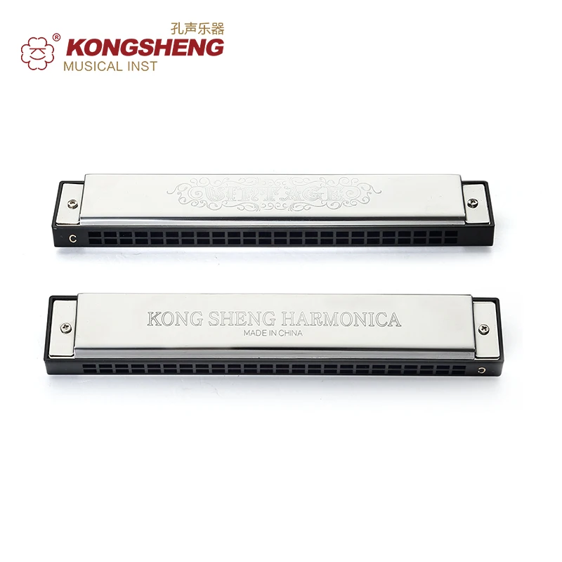 KONGSHENG Tremolo Mouth Organ Woodwind Instruments 24 holes Harmonica Key of C/#C/D/#D/E/F/#F/G/#G/A/#A/B for beginner HARP