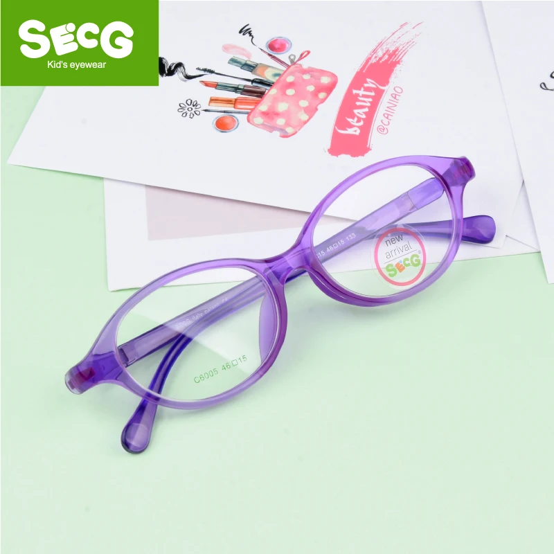 

SECG Ultralight Children Girl Boy Eyeglasses Frames Myopia Prescription Eyewear Child Spectacle Frame Student Square Eye Glasses