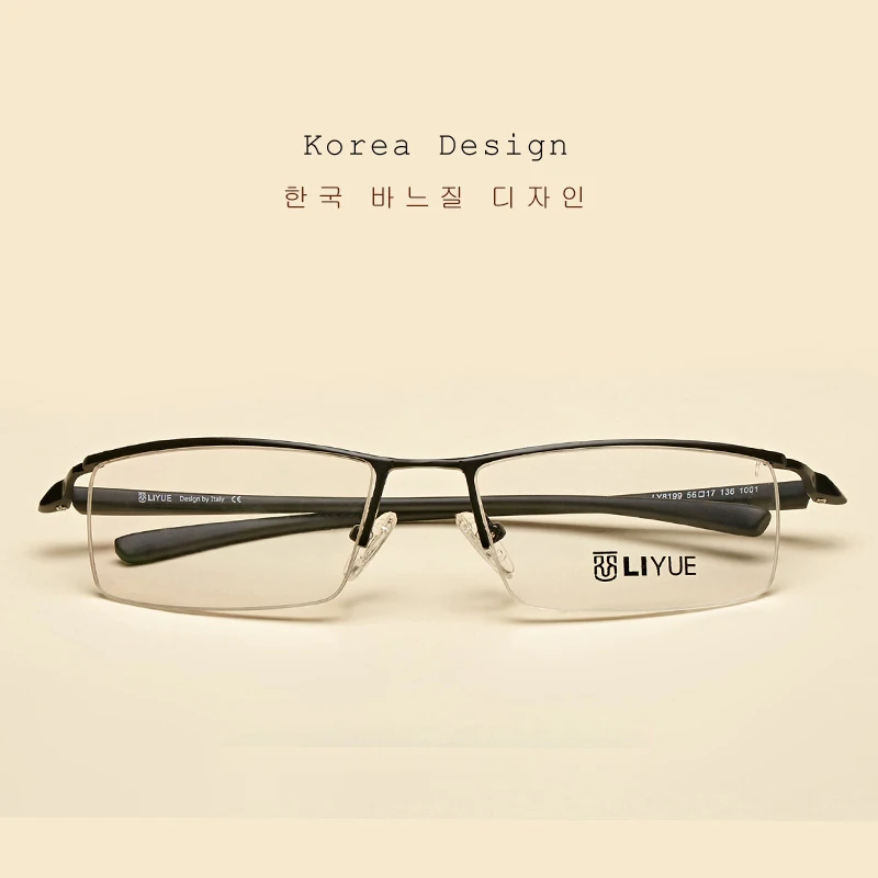 Alloy eyeglasses men Prescription myopia eyewear male Spectacle Frames optical Transparent glasses Frame clear lens eye glasses
