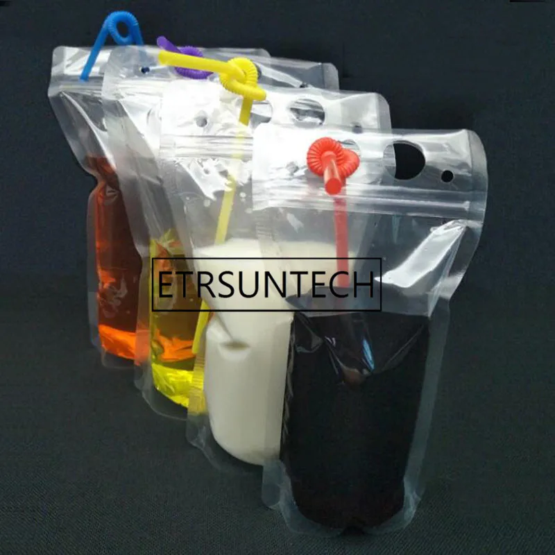 500pcs 250ml,750ml,1000ml Plastic Frosted Clear Drink Packaging Bag Pouch for Beverage Juice Milk Coffee