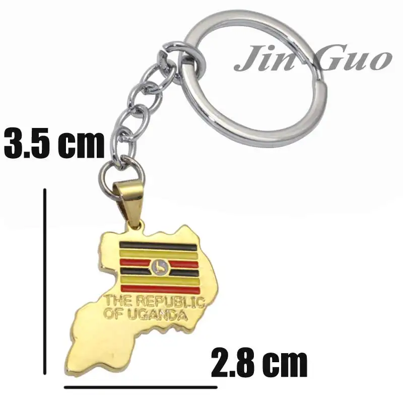 the republic of uganda map key chain ,the republic of uganda National Flag key ring