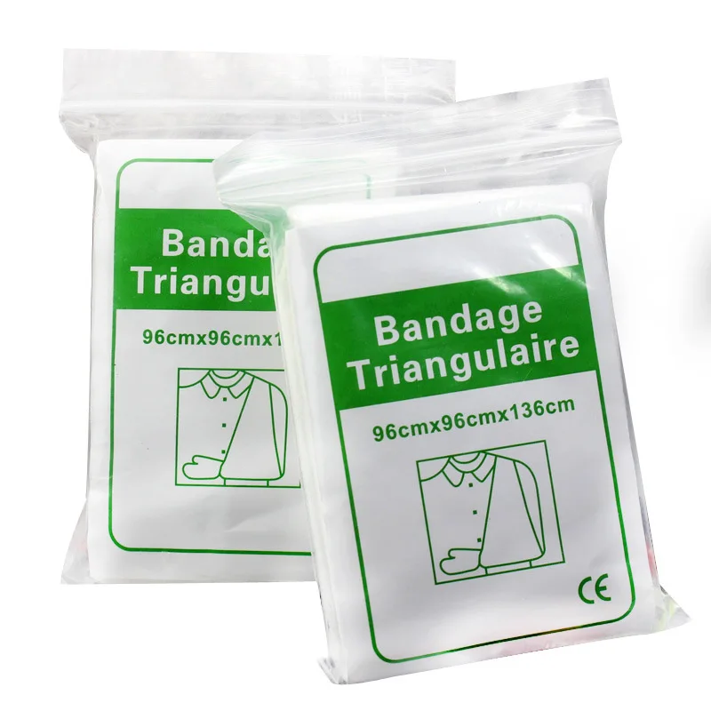 Bandages triangulaires Non tissés, 5 pièces et 10 pièces de goupilles de sécurité, écharpe de bras, traitement des blessures, Kits d'urgence en plein air, accessoires