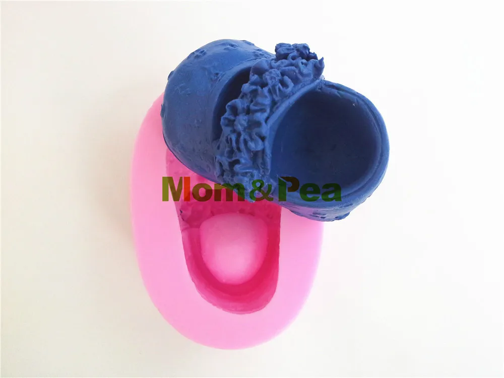 Mom&Pea 0002 Baby Flower Shoe Shaped Silicone Soap Mold Cake Decoration Fondant Cake 3D Mold Food Grade Silicone Mould