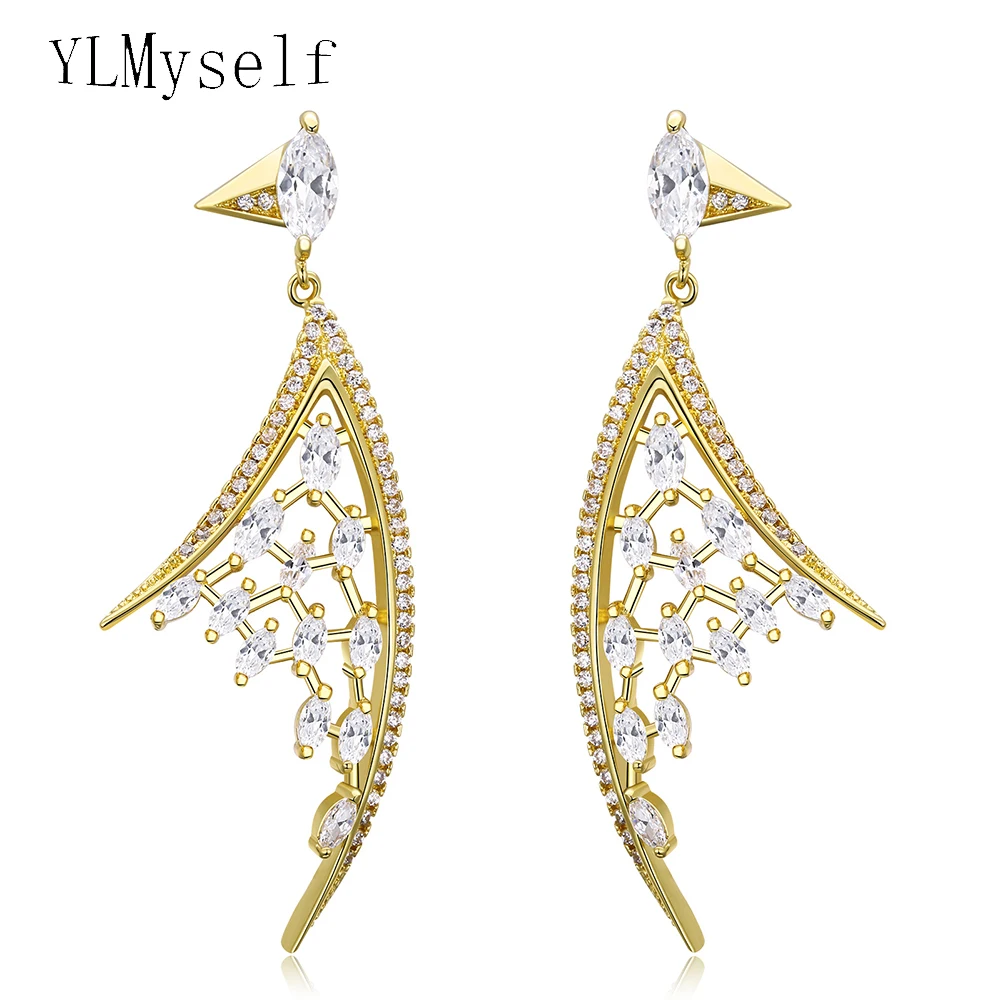 

YLMyself Crystal Rhinestone Earrings Fashion Zirconia Dangle Earrings for Women Trendy Wholesale Elegant Jewelry