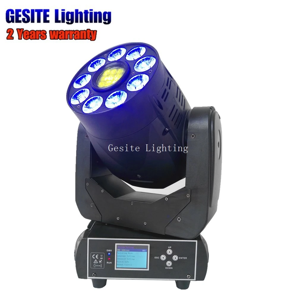 

75 Вт 9x12 Вт RGBWA UV 6In1 DMX Led Moving Head Spot Wash Light 16/23CH