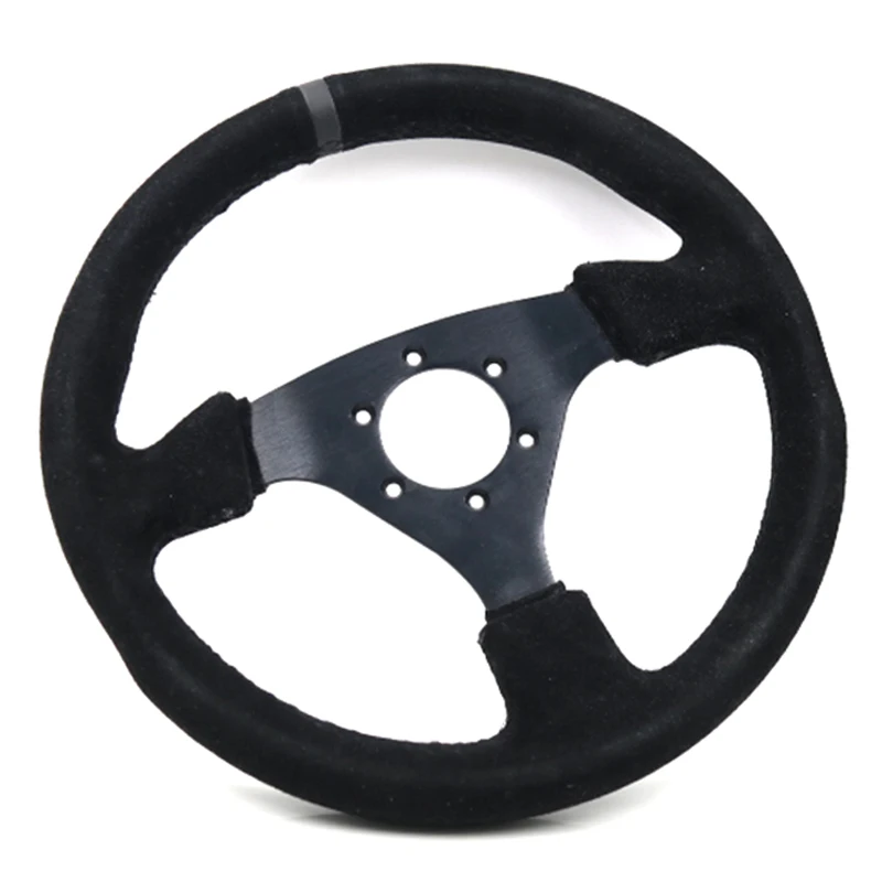 13Inch (330mm) Racing Steering Wheel leather black Sutures Steering Wheel Flat Racing Steering Come with horn button
